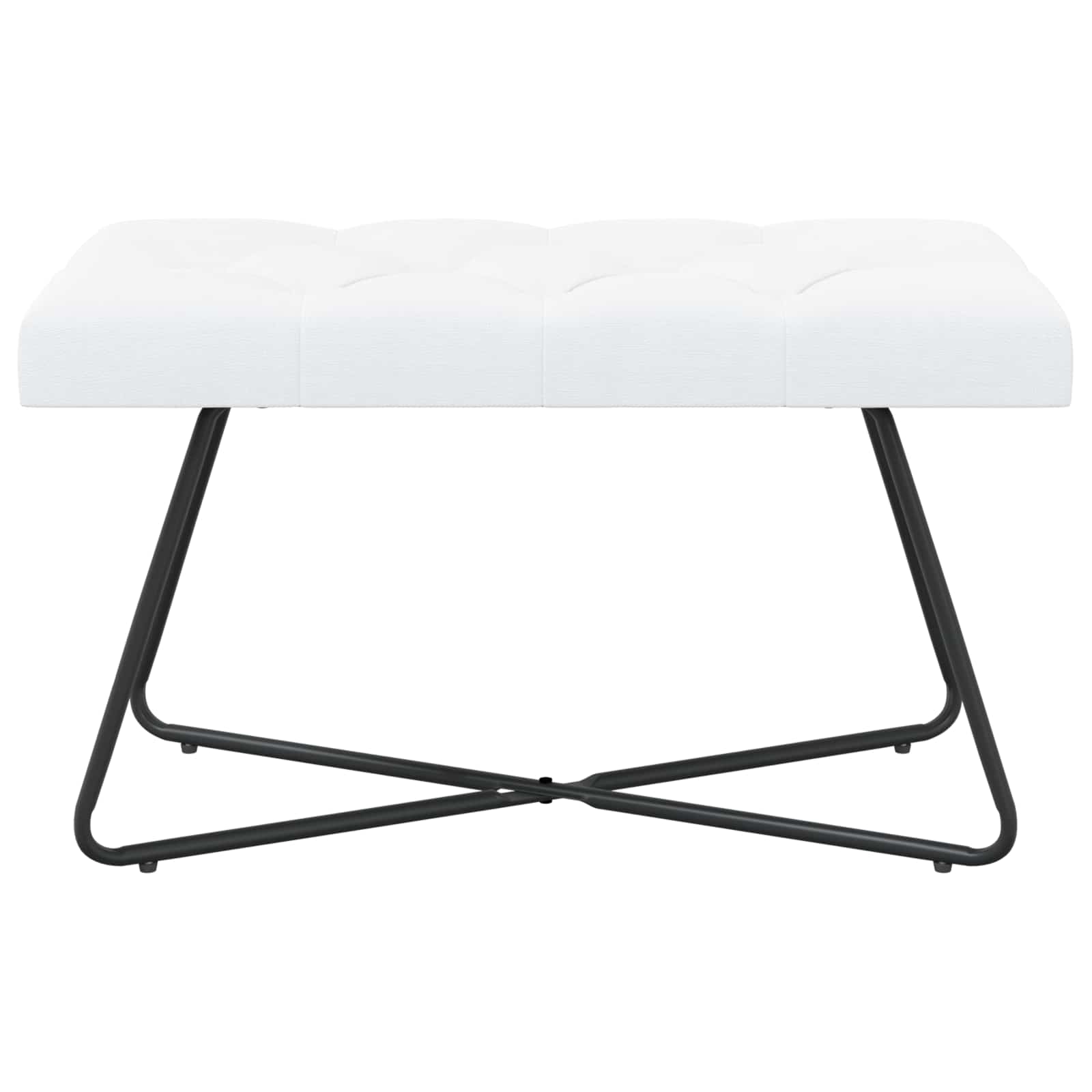 Bænk med knap tufting Hvid 80 x 40 x 46 cm Stof
