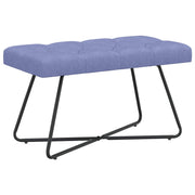 Bænk med knap tufting Jeans blå 80 x 40 x 46 cm Stof