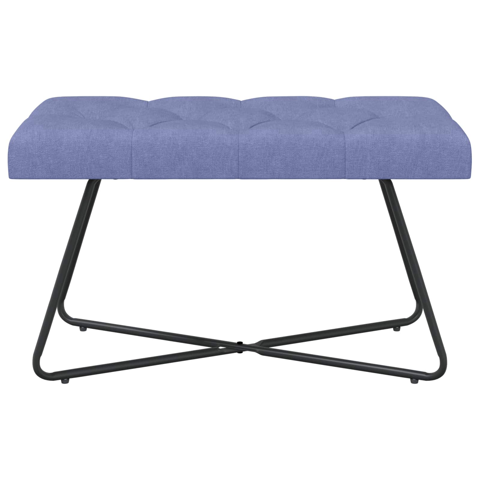 Bænk med knap tufting Jeans blå 80 x 40 x 46 cm Stof