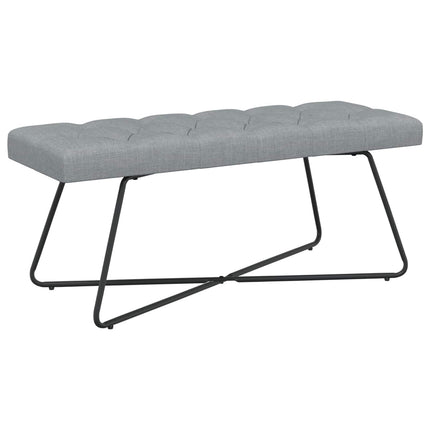 Bænk med knap tufting Lysegrå 110 x 40 x 46 cm Stof