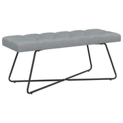 Bænk med knap tufting Lysegrå 110 x 40 x 46 cm Stof
