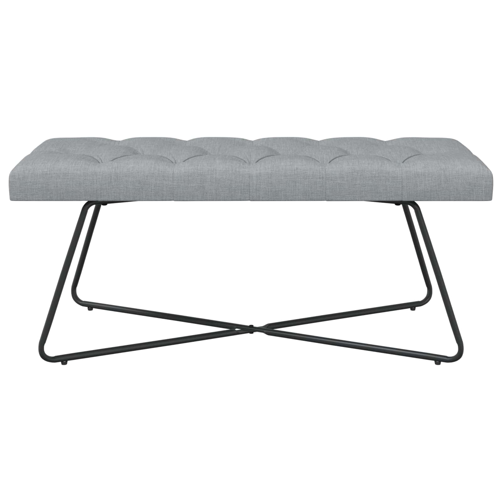 Bænk med knap tufting Lysegrå 110 x 40 x 46 cm Stof