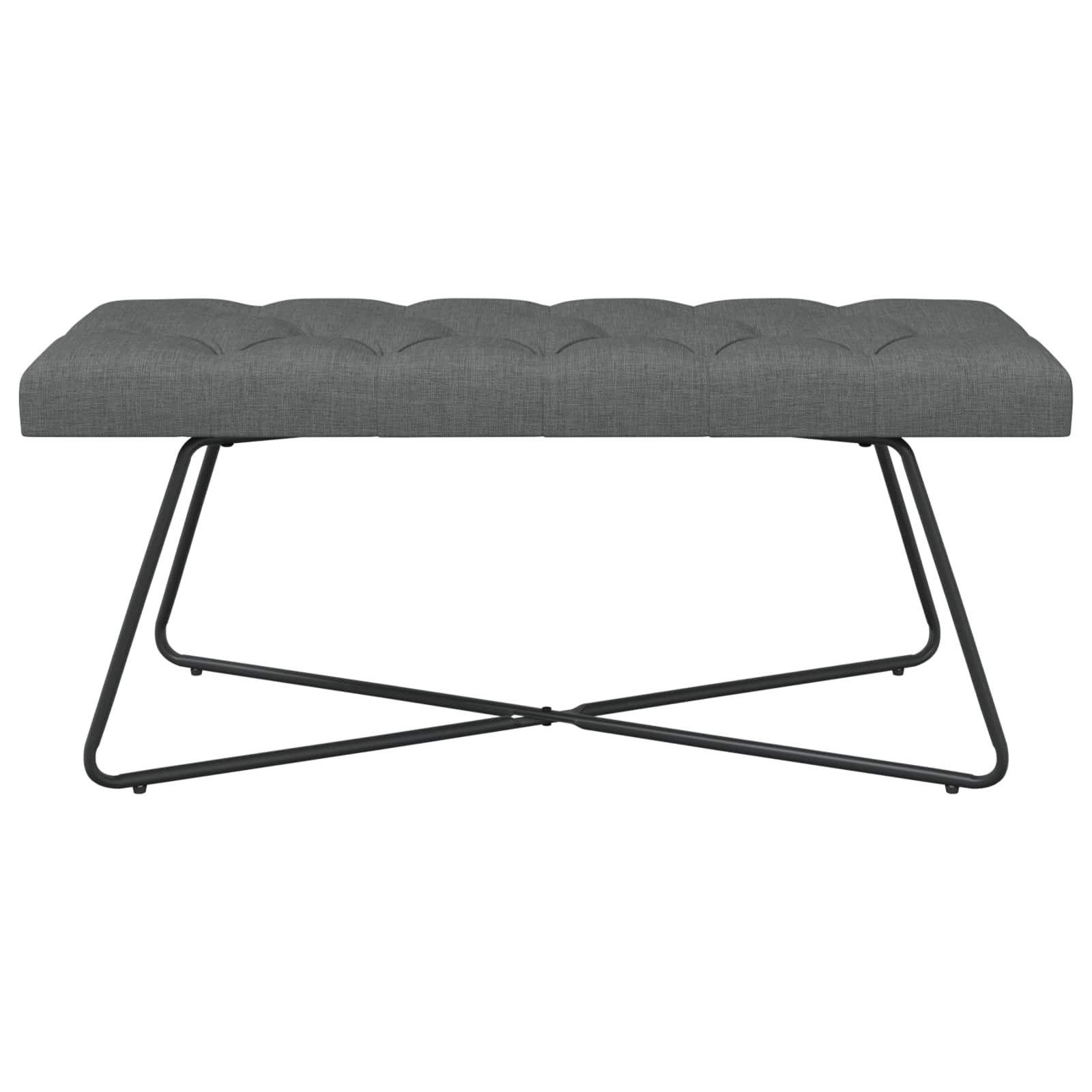 Bænk med knap tufting Mørkegrå 110 x 40 x 46 cm Stof