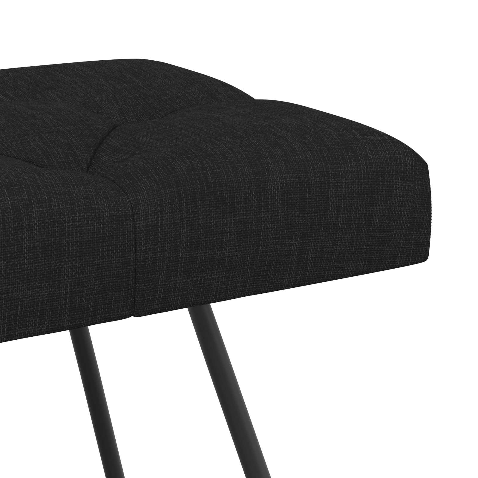 Bænk med knap tufting Sort 110 x 40 x 46 cm Stof