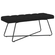 Bænk med knap tufting Sort 110 x 40 x 46 cm Stof