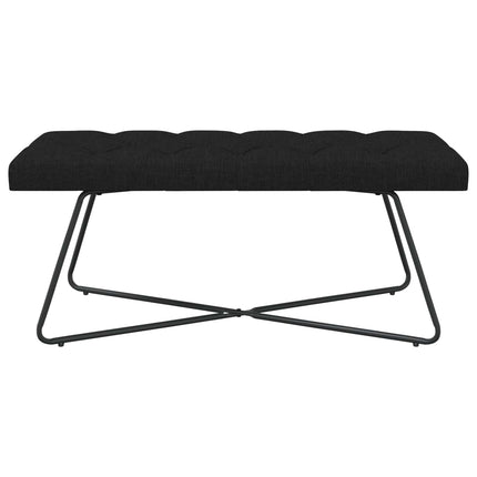 Bænk med knap tufting Sort 110 x 40 x 46 cm Stof