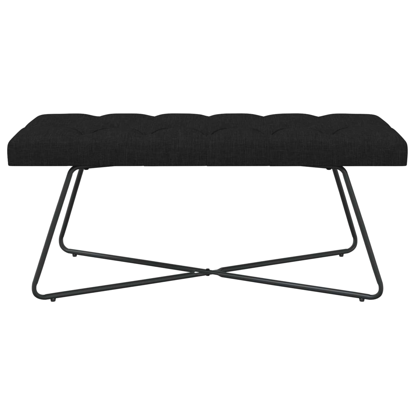 Bænk med knap tufting Sort 110 x 40 x 46 cm Stof