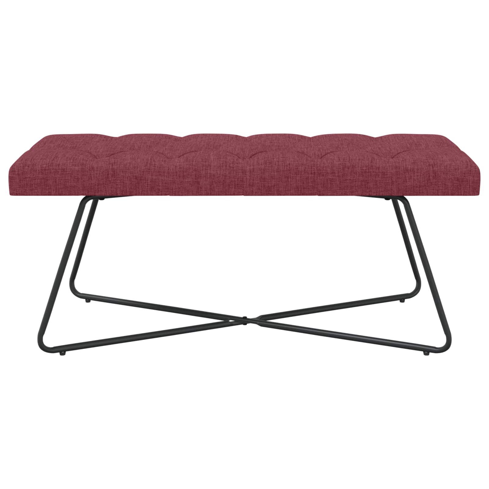 Bænk med knap tufting Vinrød 110 x 40 x 46 cm Stof