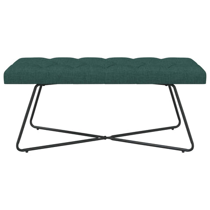 Bænk med knap tufting Mørkegrøn 110 x 40 x 46 cm Stof