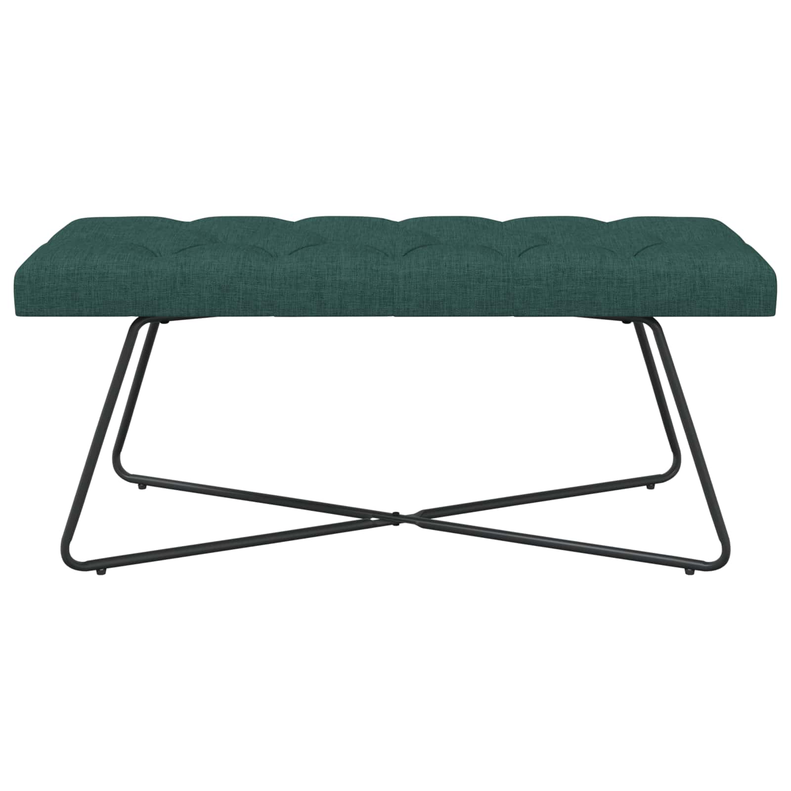 Bænk med knap tufting Mørkegrøn 110 x 40 x 46 cm Stof