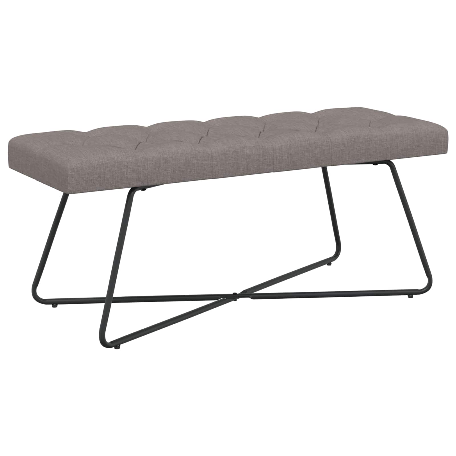 Bænk med knap tufting Gråbrun 110 x 40 x 46 cm Stof