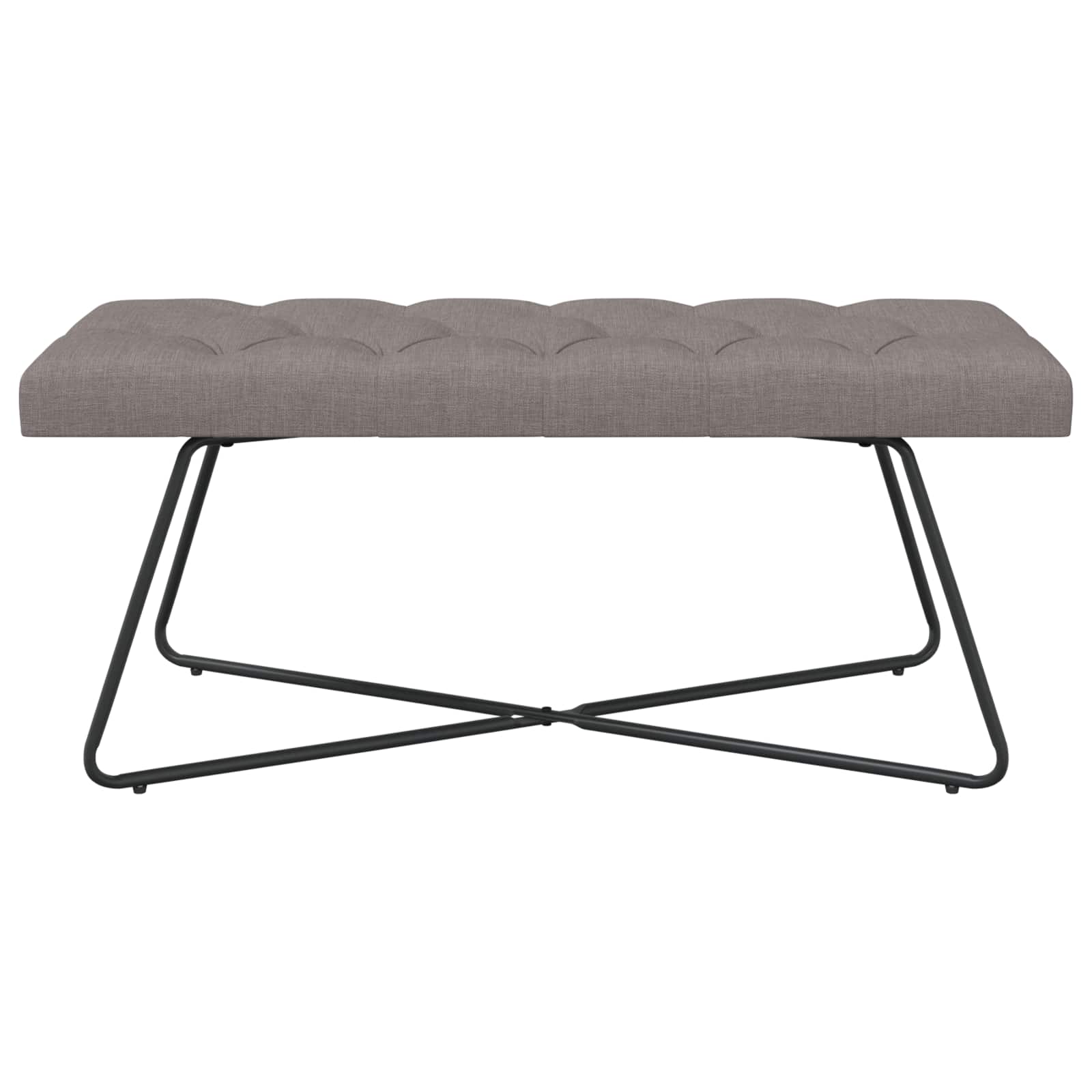 Bænk med knap tufting Gråbrun 110 x 40 x 46 cm Stof