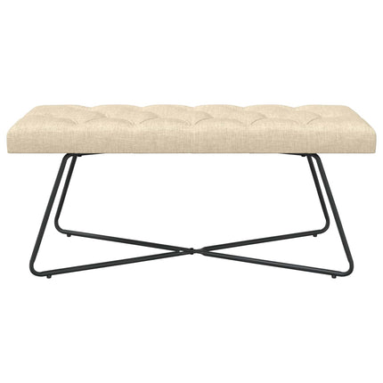 Bænk med knap tufting Cremefarvet 110 x 40 x 46 cm Stof