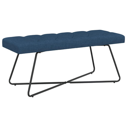 Bænk med knap tufting Blå 110 x 40 x 46 cm Stof
