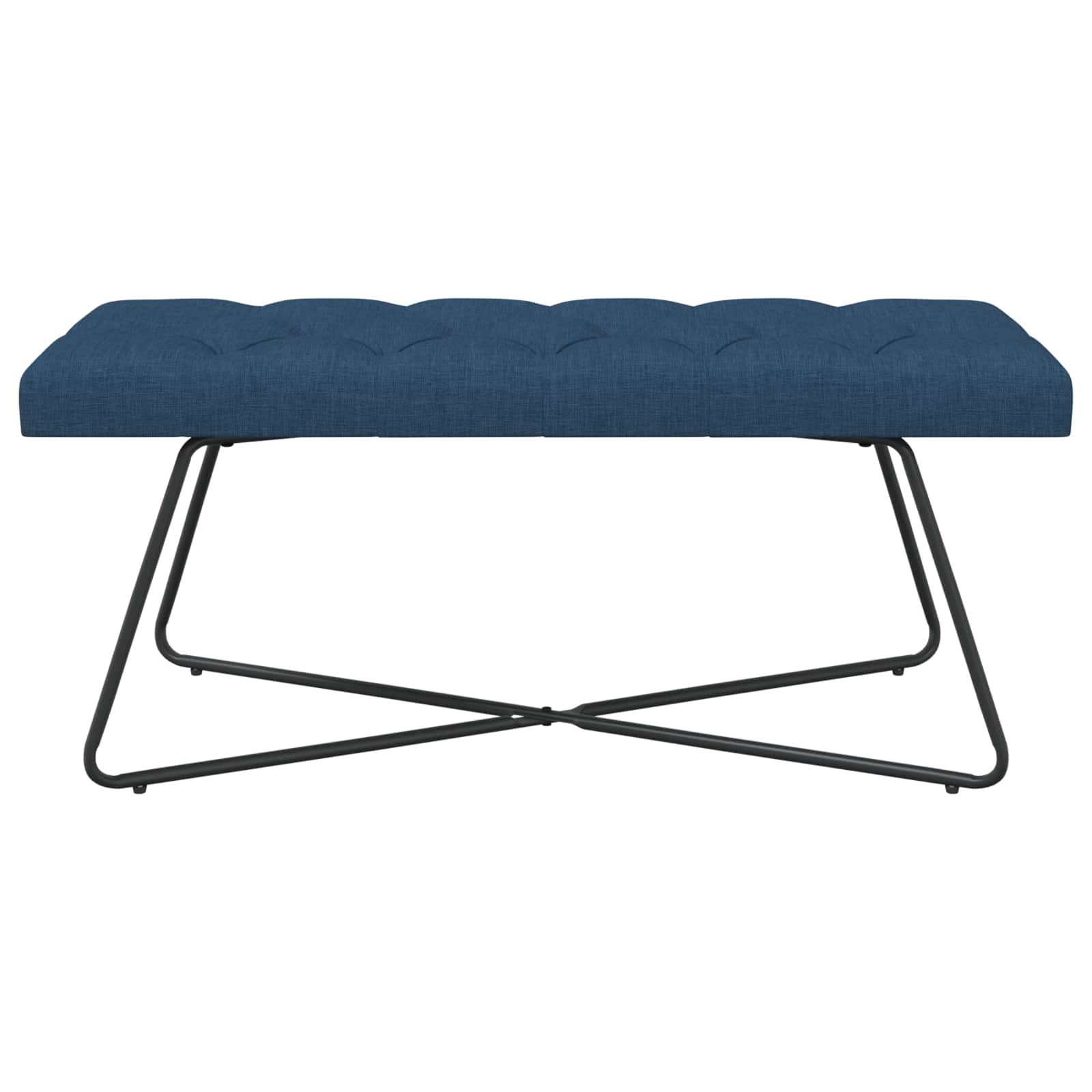 Bænk med knap tufting Blå 110 x 40 x 46 cm Stof