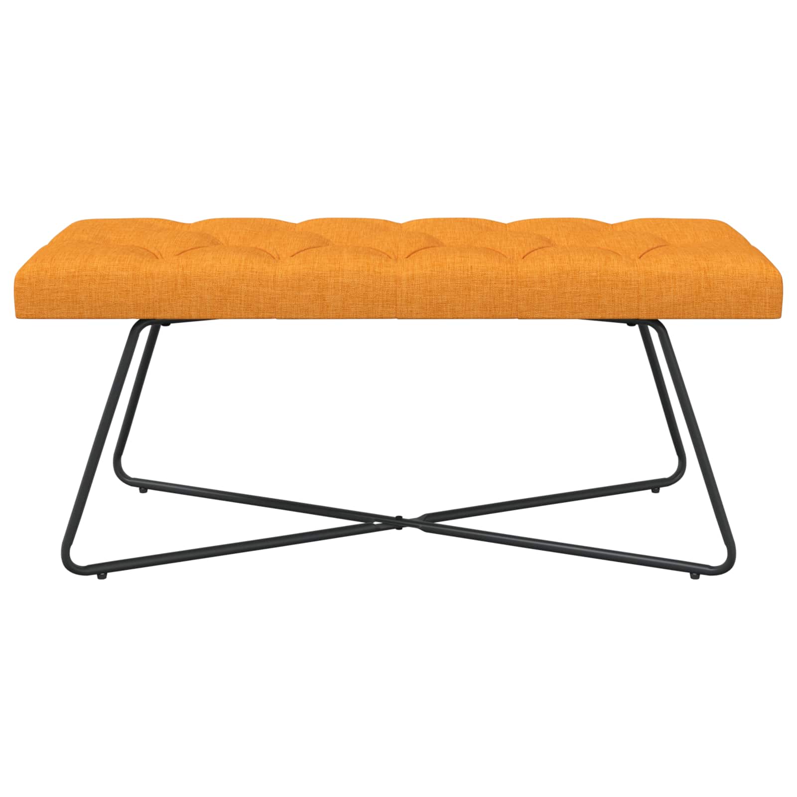 Bænk med knap tufting Mørk Gul 110 x 40 x 46 cm Stof