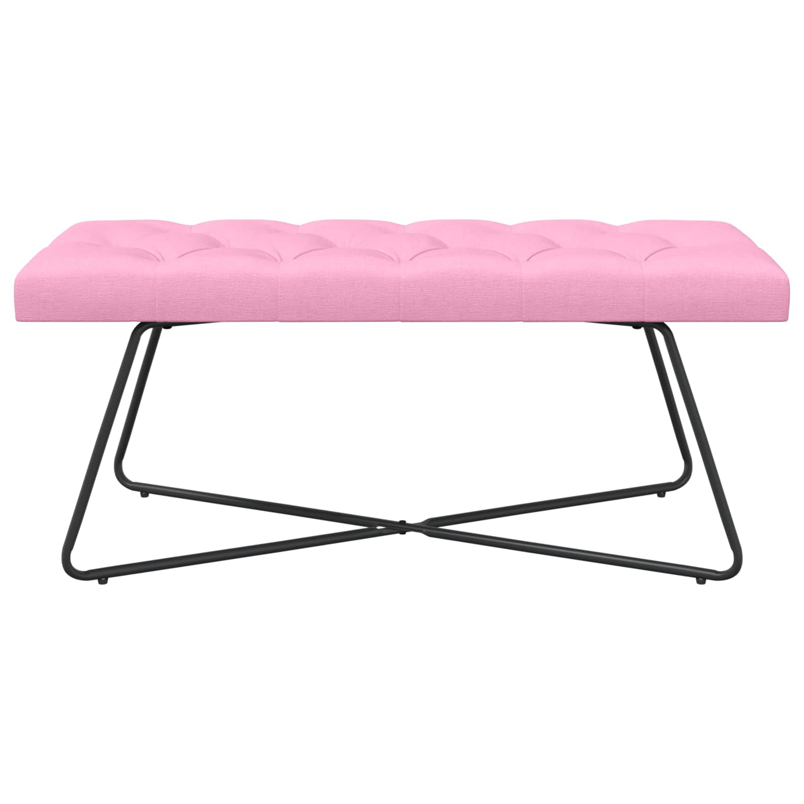 Bænk med knap tufting Lyserød 110 x 40 x 46 cm Stof