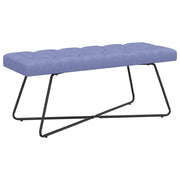 Bænk med knap tufting Jeans blå 110 x 40 x 46 cm Stof