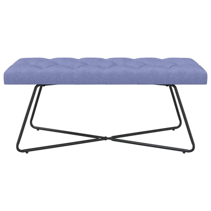 Bænk med knap tufting Jeans blå 110 x 40 x 46 cm Stof