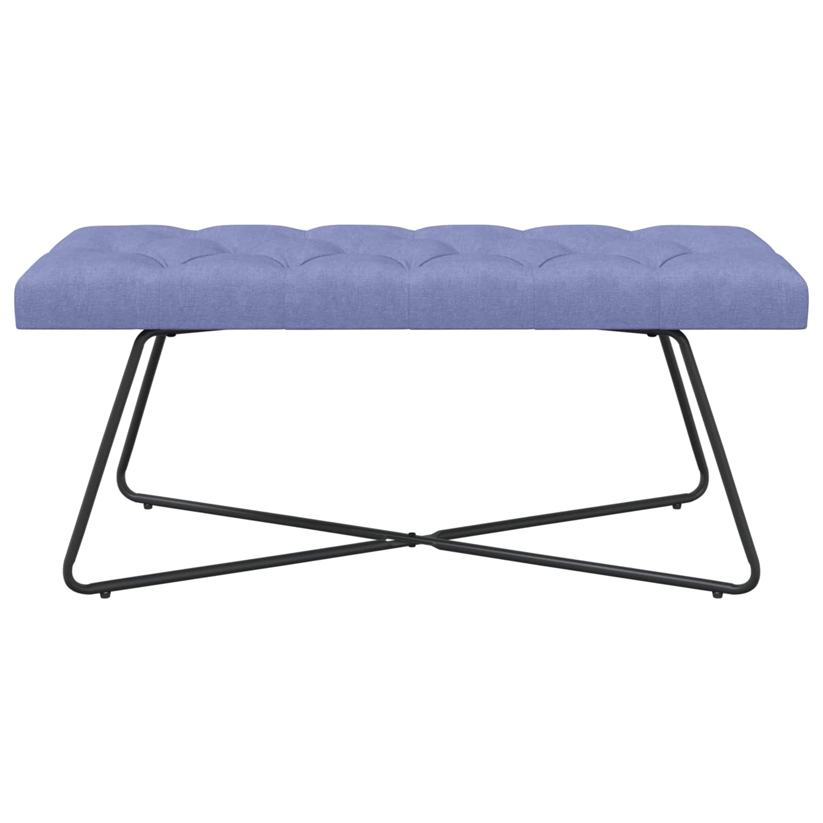 Bænk med knap tufting Jeans blå 110 x 40 x 46 cm Stof