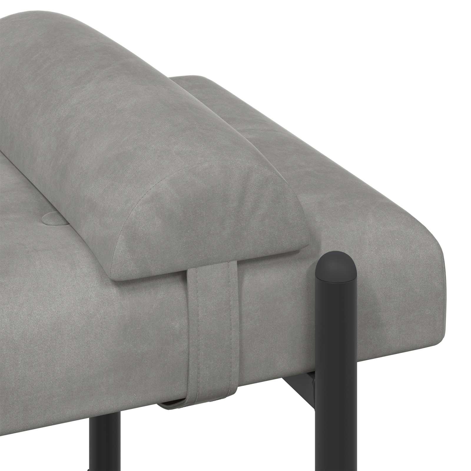 Knappet bænk med puder med pude Lysegrå 110 x 40 x 46 cm Velour
