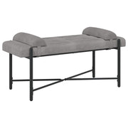 Knappet bænk med puder med pude Lysegrå 110 x 40 x 46 cm Velour