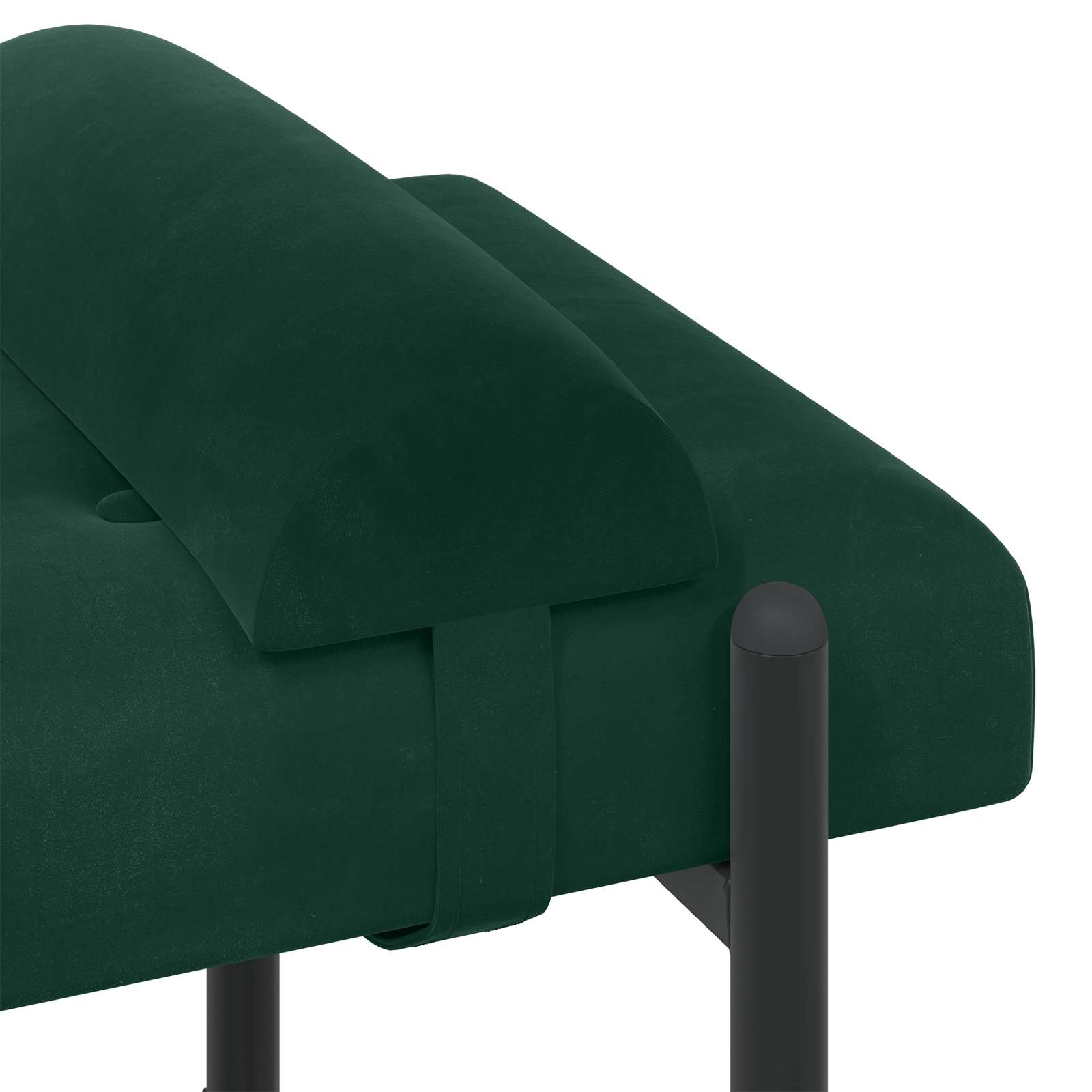 Knappet bænk med puder Mørkegrøn 110 x 40 x 46 cm Velour