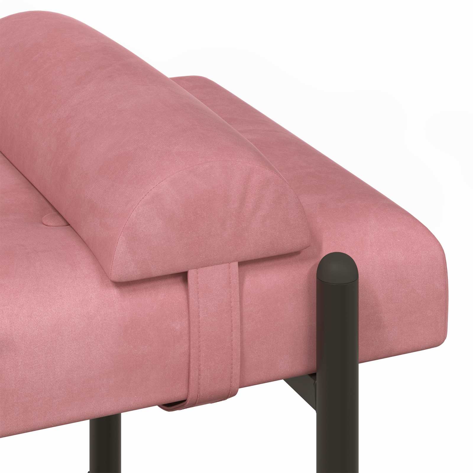 Knappet bænk med puder med pude Lyserød 110 x 40 x 46 cm Velour