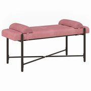 Knappet bænk med puder med pude Lyserød 110 x 40 x 46 cm Velour