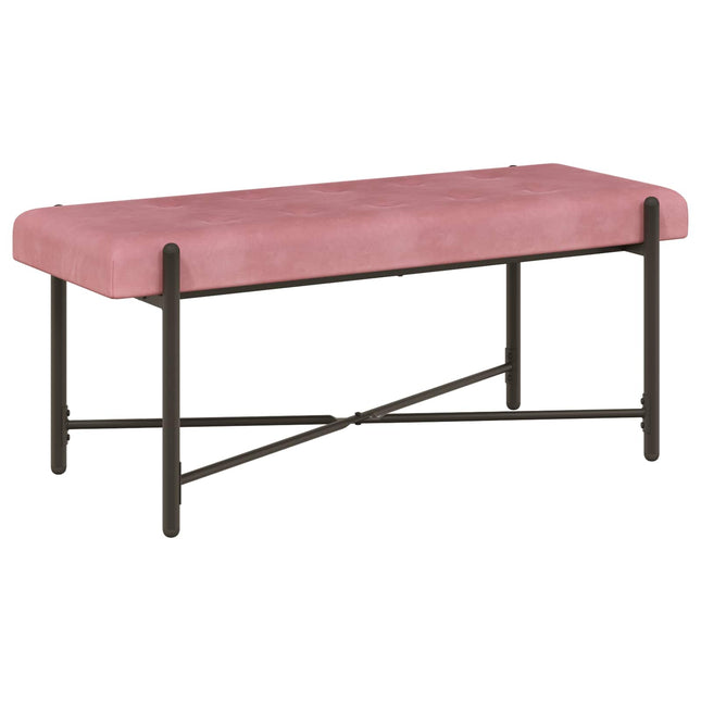 Knappet bænk med puder med pude Lyserød 110 x 40 x 46 cm Velour
