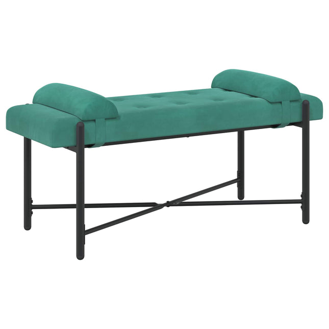 Knappet bænk med puder med pude Turkis 110 x 40 x 46 cm Velour