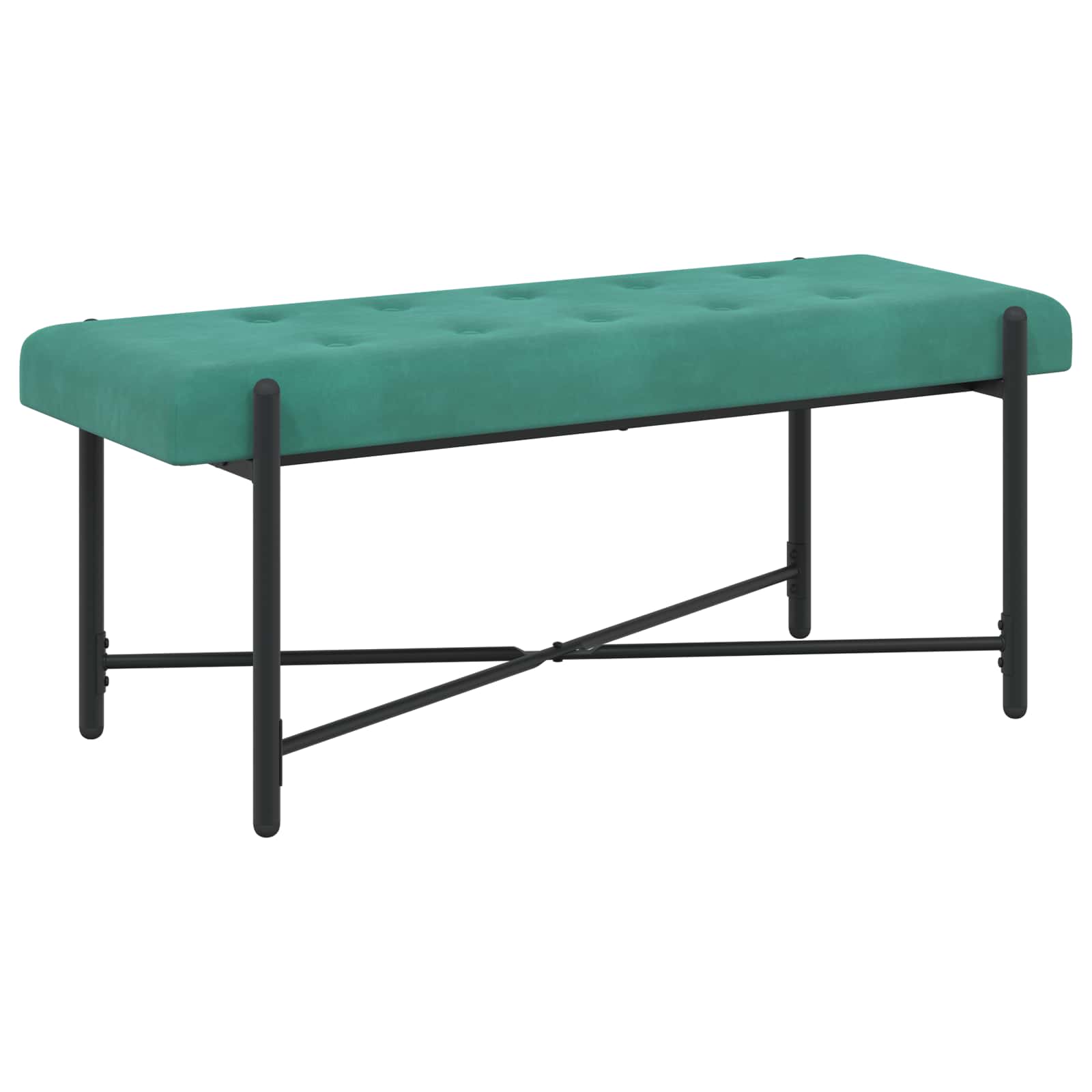 Knappet bænk med puder med pude Turkis 110 x 40 x 46 cm Velour