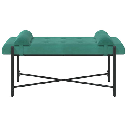 Knappet bænk med puder Turkis 110 x 40 x 46 cm Fløjl