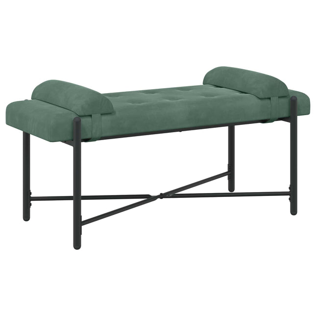 Knappet bænk med puder med pude Havgrøn 110 x 40 x 46 cm Velour