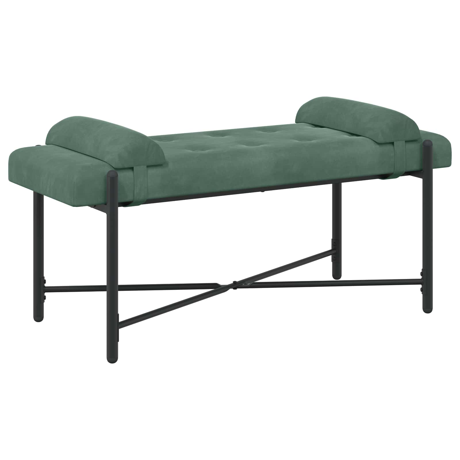 Knappet bænk med puder med pude Havgrøn 110 x 40 x 46 cm Velour