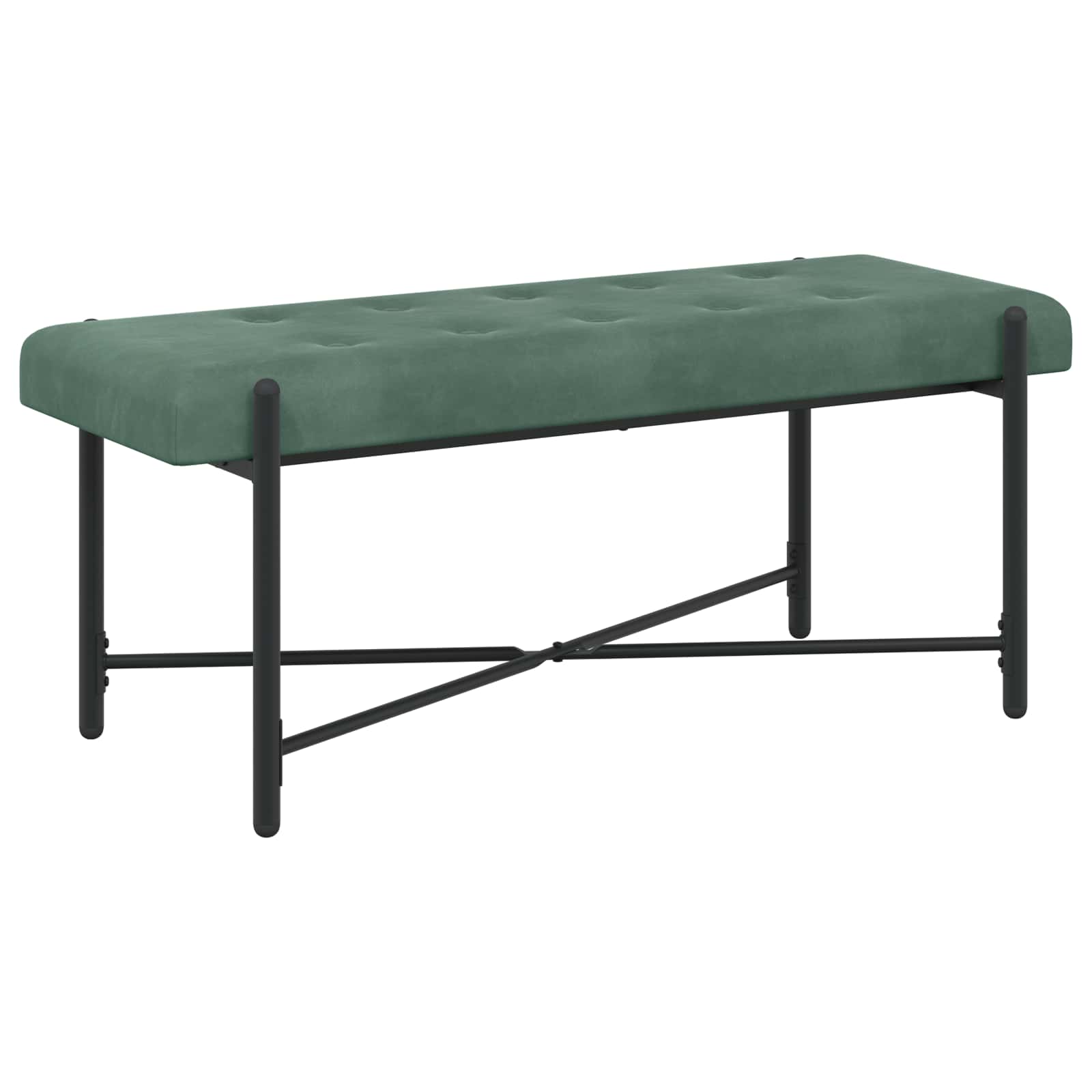 Knappet bænk med puder med pude Havgrøn 110 x 40 x 46 cm Velour