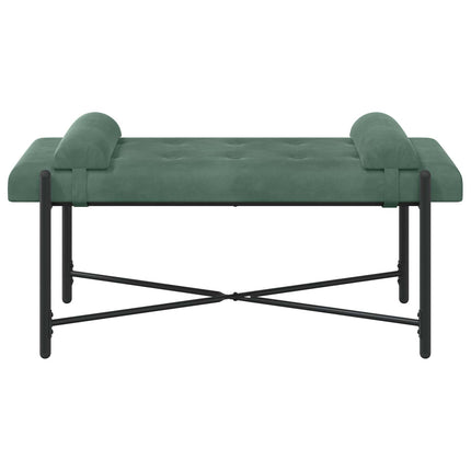 Knappet bænk med puder Havgrøn 110 x 40 x 46 cm Fløjl