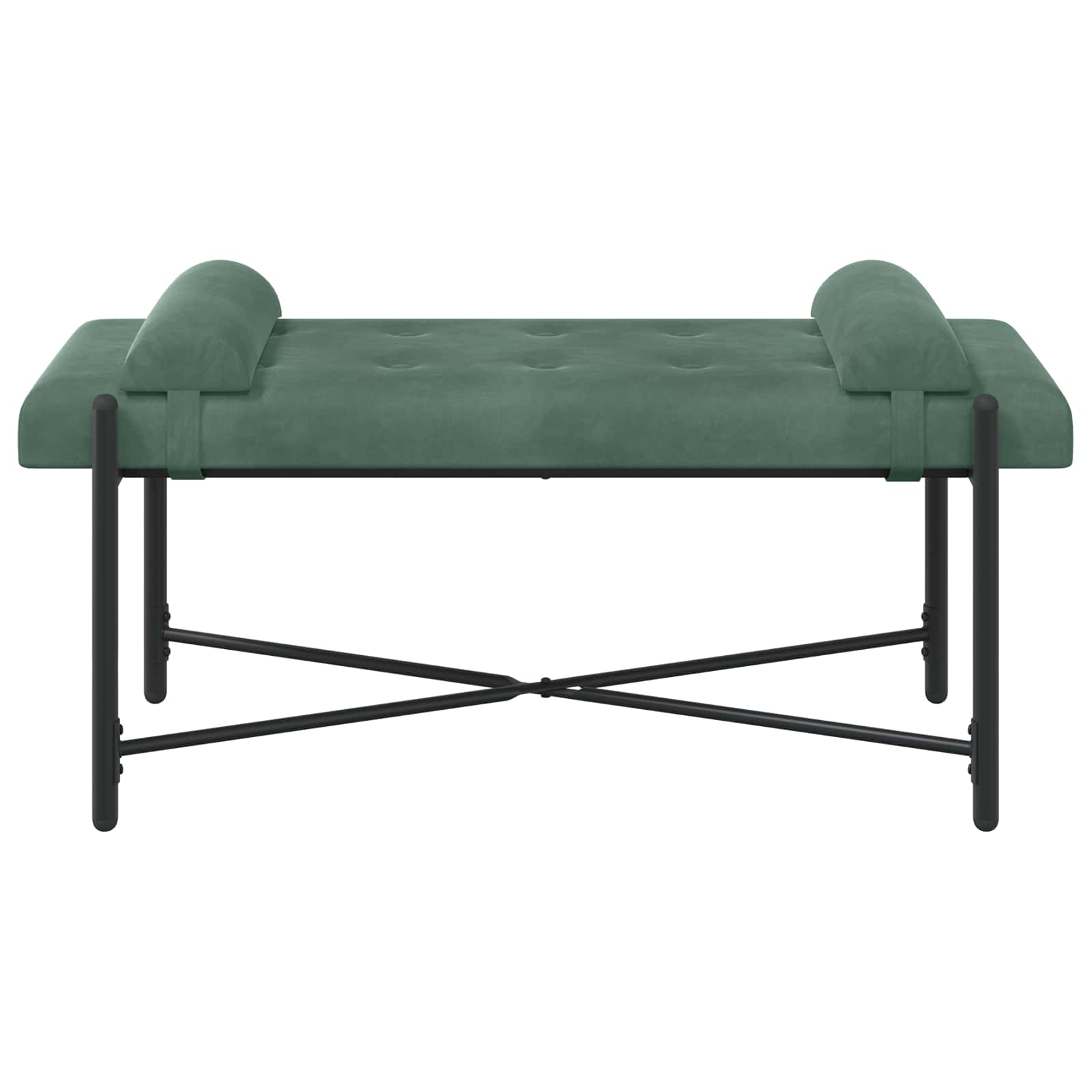 Knappet bænk med puder med pude Havgrøn 110 x 40 x 46 cm Velour