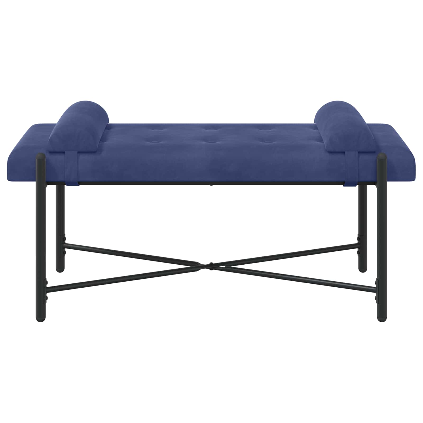 Knappet bænk med puder Politi blå 110 x 40 x 46 cm Velour