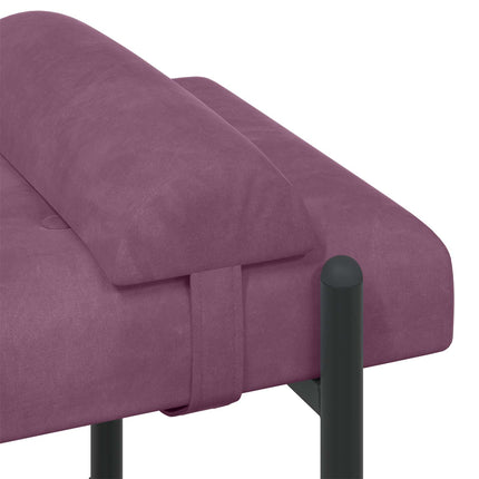 Knappet bænk med puder Lilla 110 x 40 x 46 cm Fløjl