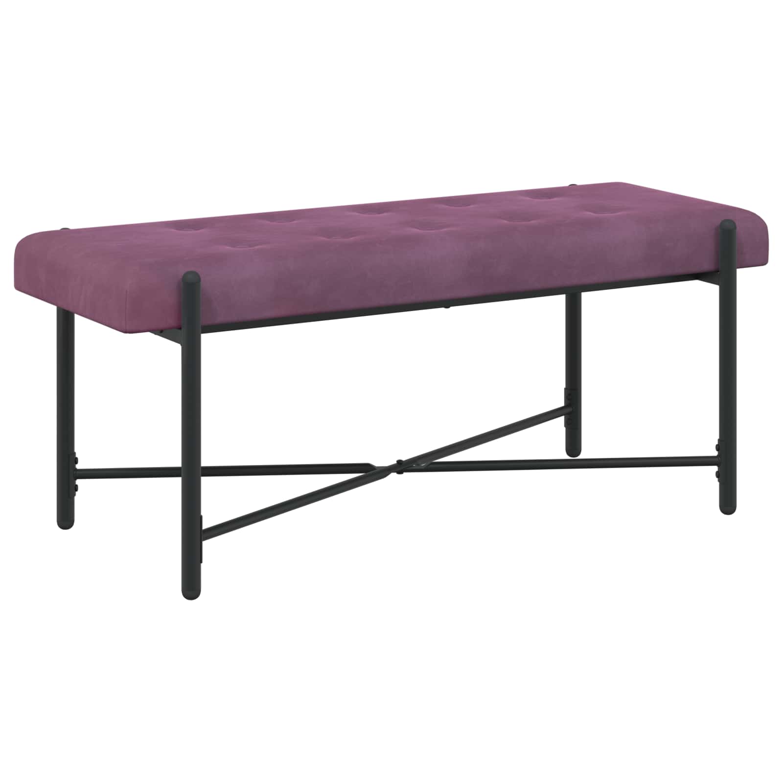 Knappet bænk med puder med pude Lilla 110 x 40 x 46 cm Velour