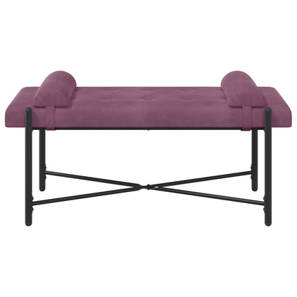 Knappet bænk med puder Lilla 110 x 40 x 46 cm Fløjl
