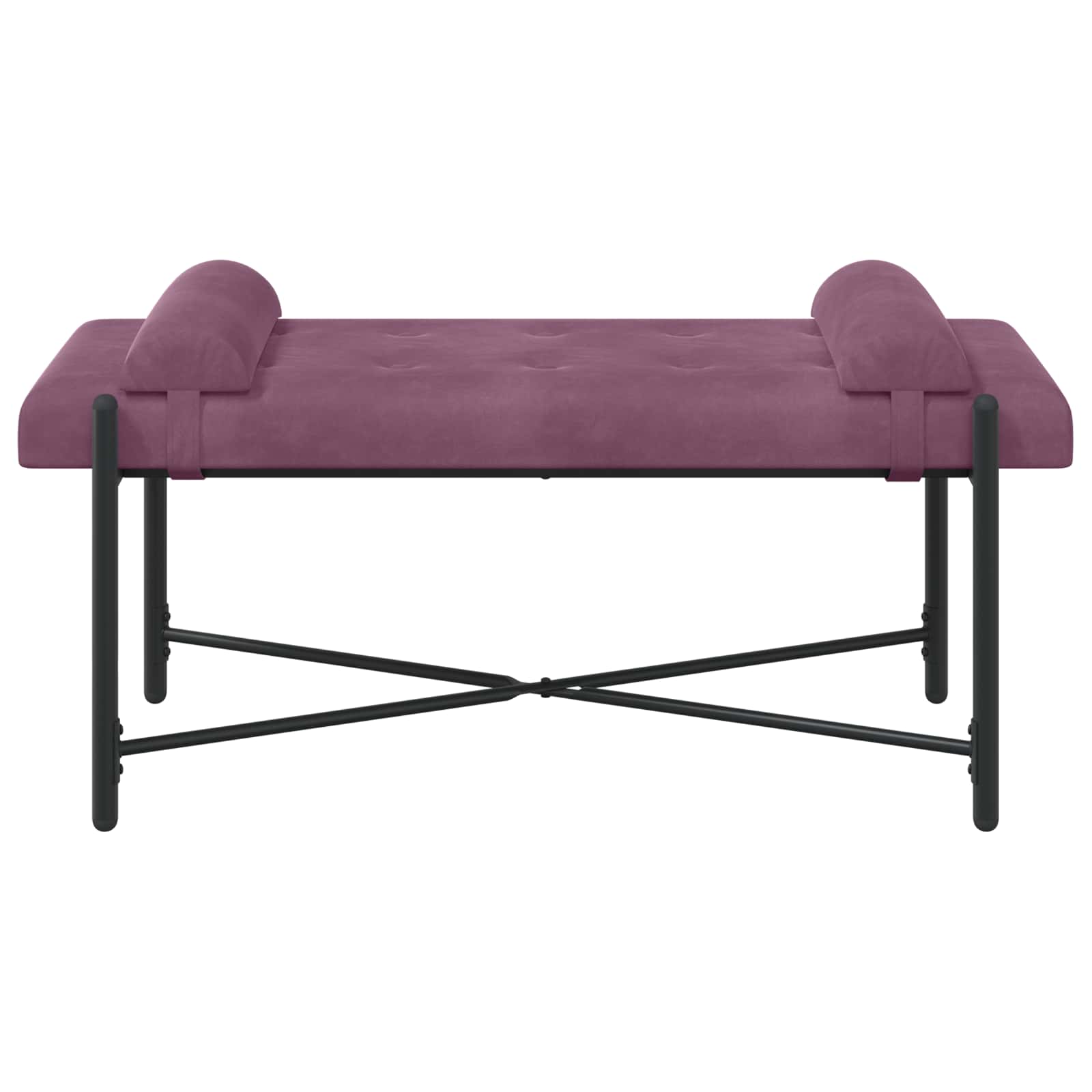 Knappet bænk med puder med pude Lilla 110 x 40 x 46 cm Velour