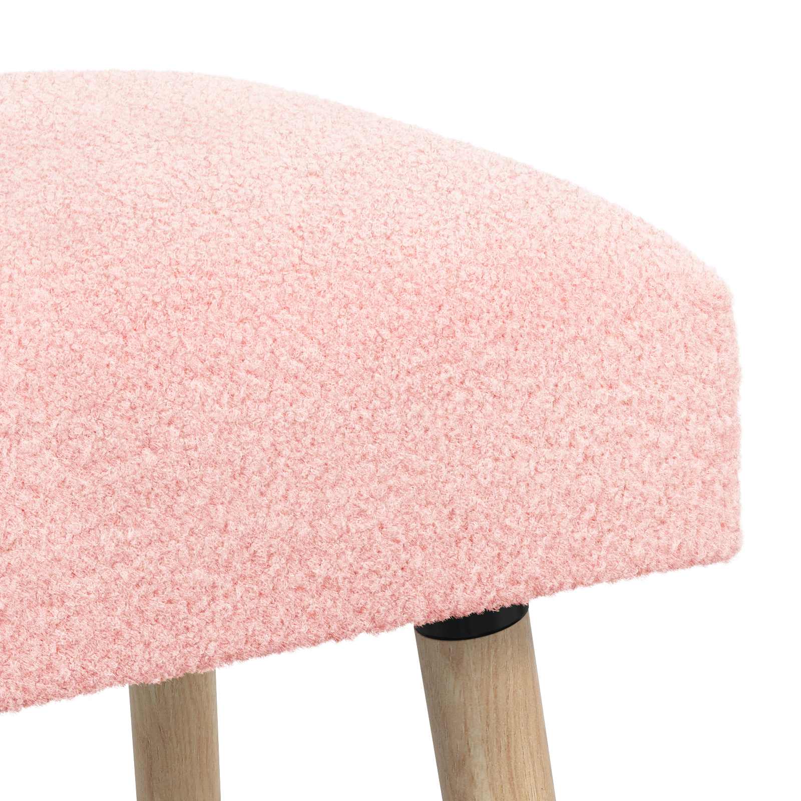 bænk Ensfarvet Lyserød 60 x 40 x 45 cm Bouclé