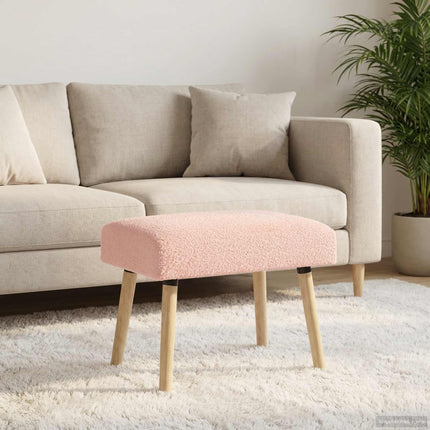 bænk Ensfarvet Lyserød 60 x 40 x 45 cm Bouclé