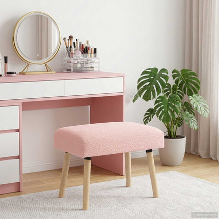 bænk Ensfarvet Lyserød 60 x 40 x 45 cm Bouclé