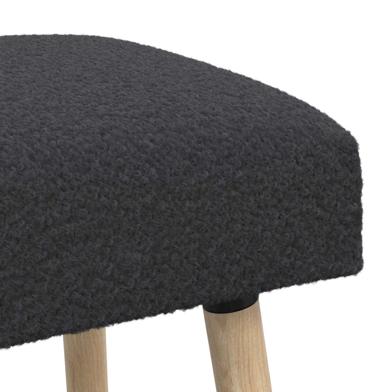 bænk Ensfarvet Mørkegrå 60 x 40 x 45 cm Bouclé
