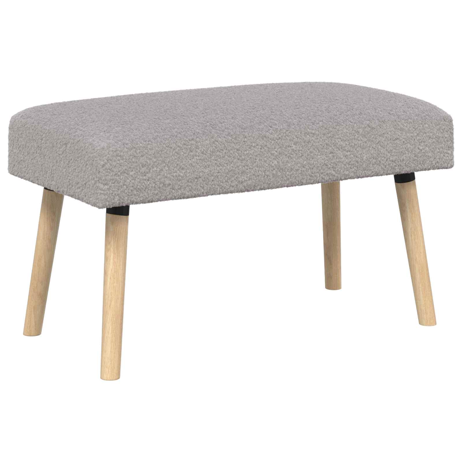 bænk Ensfarvet Lysegrå 80 x 40 x 46 cm Bouclé