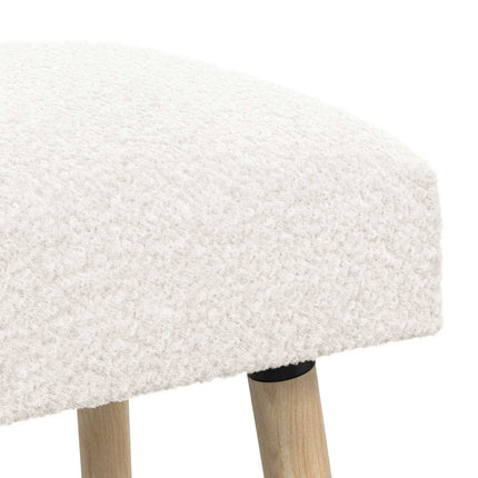 bænk Ensfarvet Cremefarvet 80 x 40 x 46 cm Bouclé