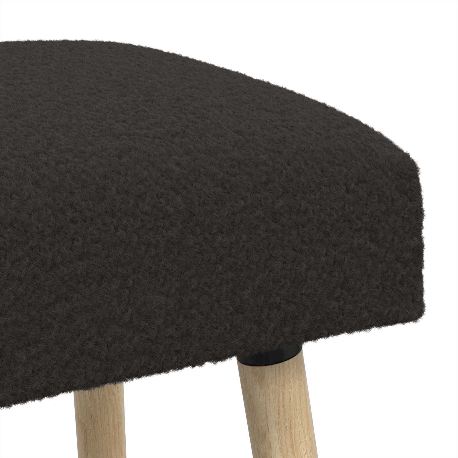 bænk Ensfarvet Sort 80 x 40 x 46 cm Bouclé